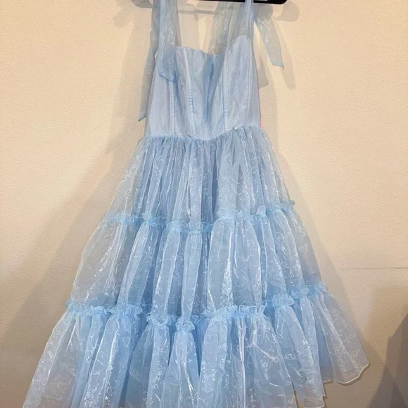 Wild Rose & Sparrow Siena Dress Blue Corset Tulle Mini L NWT Fairy - Picture 8 of 16